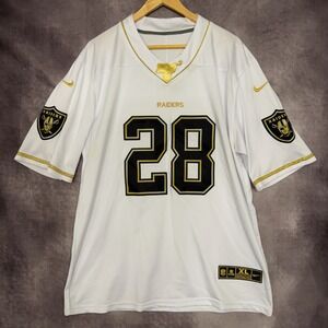 Nike‎ Las Vegas Raiders Men's NFL Josh Jacobs #28 White/Gold Jersey Men Size XL